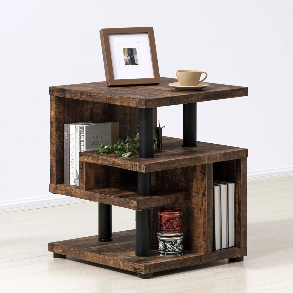Moderner Beistelltisch, aus Holz, Farbe: hellbraun