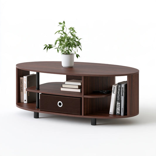 Moderner Couchtisch, aus Holz, Farbe: dunkelbraun