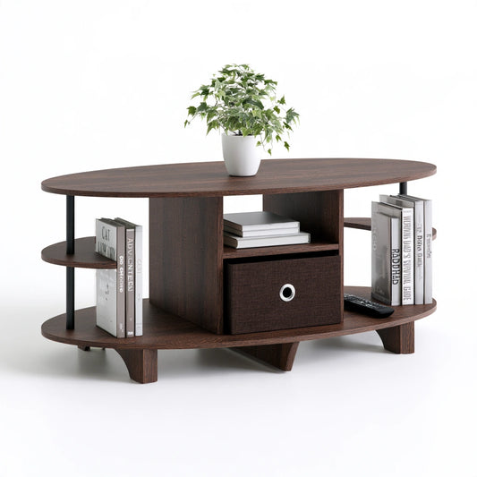 Moderner Couchtisch, aus Holz, Farbe: dunkelbraun