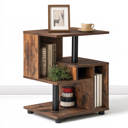 Moderner Beistelltisch, aus Holz, Farbe: hellbraun